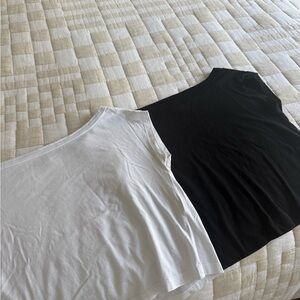 KOTN off shoulder tee in black and white